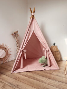 Tipi namiot dziecięcy – Różowa certyfikowana bawełna | TEEPEE dla dzieci